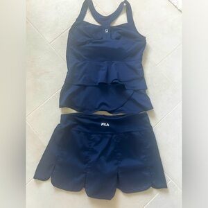 Fila tennis skirt/ shirt.  Scallope design on the skirt and on back of top.